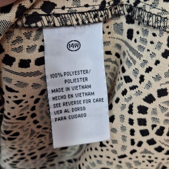 Shelby & Palmer Size 14W Black And Tan Dress Fitted Waist Pockets Office No Belt - Picture 10 of 11